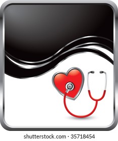 stethoscope on black wave backdrop
