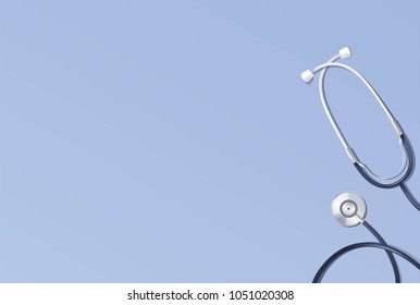 Stethoscope on blue background. Medical concept. Vector illustration