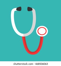 Stethoscope on a blue background. Vector.