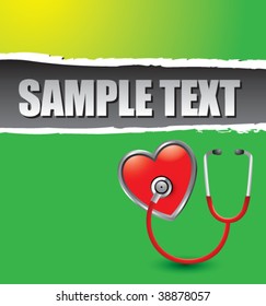 stethoscope on green ripped template
