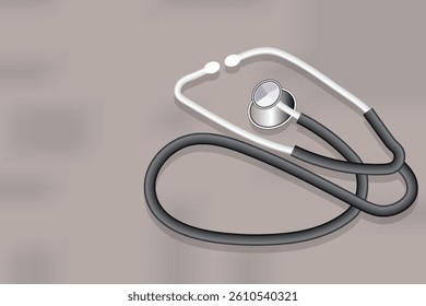 Stethoscope on a grey background, Greeting in Doctors Day, vector illustration design background  