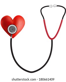 Stethoscope on a Heart EKG Trace Disease