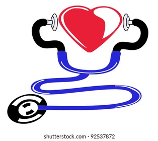 The stethoscope on the heart. To measure the heart