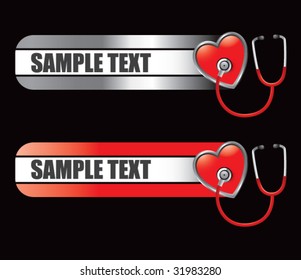 stethoscope on heart on specialized banners