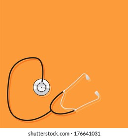 stethoscope on a orange background