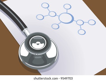 a stethoscope on a paper	