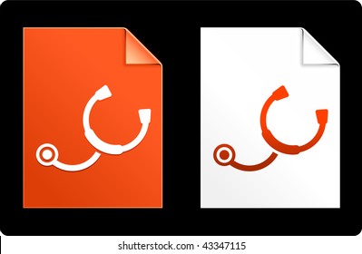 stethoscope on Paper Set Original Vector Illustration