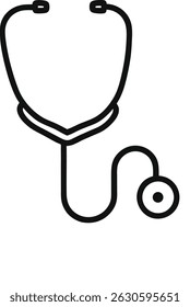 Stethoscope vector Icon on white background.
