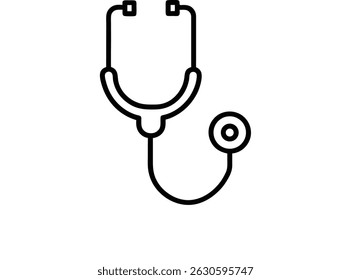 Icono del Vector del estetoscopio en el fondo blanco.