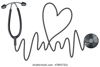 Stethoscope on white background illustration