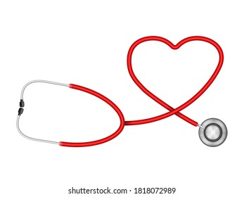 Stethoscope on a white background. Vector illustration.