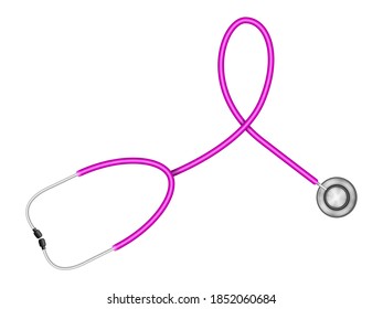 Stethoscope on a white background. Vector illustration.