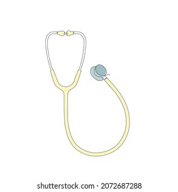 Stethoscope one line drawing eps 10