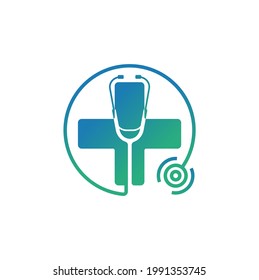 Stethoscope Online Medical Logo Inspiration