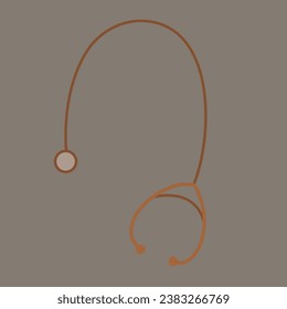 Stethoscope orange hand drawn.Vector illustration