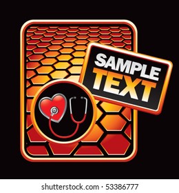 stethoscope orange hexagon template