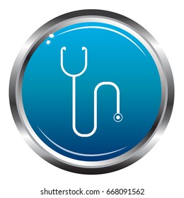 Stethoscope Outline Blue Icon