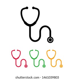Stethoscope outline icon logo. Vector illustration