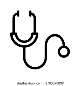 Stethoscope outline icon on isolated background, Stethoscope line icon, Stethoscope vector illustration for logo, ui, web, apps, banner, poster, brochure, infographic, etc. 