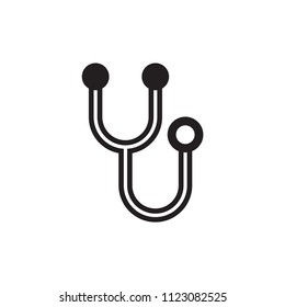 Stethoscope outline icons. Vector illustration.