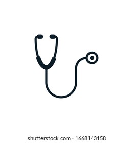 Stethoscope outline icons. Vector illustration. Editable stroke. Isolated icon suitable for web, infographics, interface and apps.