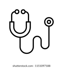 Stethoscope outline vector icon.