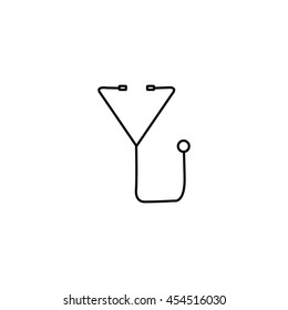 Stethoscope outline vector icon illustration 