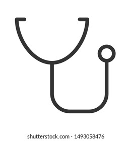 stethoscope outline vector icon isolated on white background. stethoscope flat icon for web, mobile and user interface design. medical healthcare concept