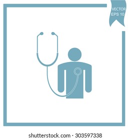stethoscope and patient