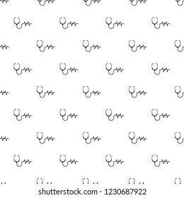Stethoscope pattern seamless vector repeat geometric for any web design