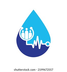 Stethoscope People legen Logo-Design-Symbol-Vektorgrafik ab. Design-Vektorgrafik für medizinische Logos der Familie.