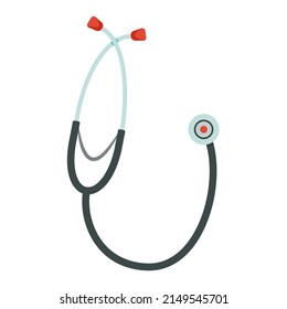 Stethoscope, phonendoscope. Medical equipment for doctor, therapist. Health care.For medical websites, applications, medical clinics. Stethoscope logo isolated on white background. Vector illustration