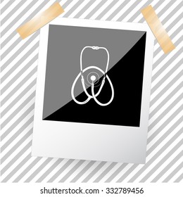 stethoscope. Photoframe. Vector icon.