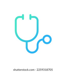 Stethoscope pixel perfect gradient linear ui icon. Medical examination instrument. Equipment. Line color user interface symbol. Modern style pictogram. Vector isolated outline illustration