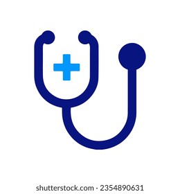 Estetioscopio con signo más. Servicios quirúrgicos y de preacondicionamiento. Cuidados agudos y crónicos. Servicios de salud. Doctor. Salud. 