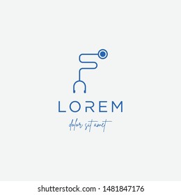 Stethoscope r letter logo vector design