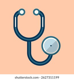 A stethoscope ready for medical checkup cartoon flat design illustration