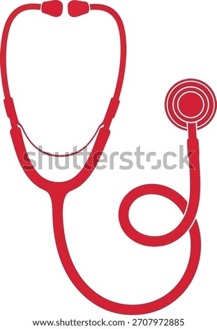 Stethoscope in red against a stark black backdrop represents essential medical equipment used by doctors and nurses for diagnosing patients and providing healthcare services in hospitals clinics and