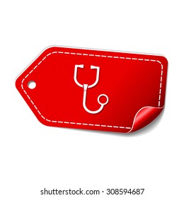 Stethoscope Red Vector Icon Design