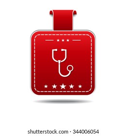 Stethoscope Red Vector Icon Design