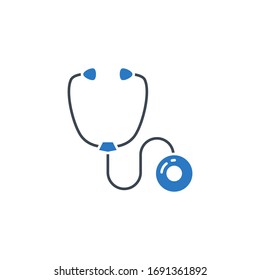 Stethoscope related vector glyph icon. Isolated on white background. Vector illustration.