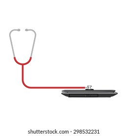 stethoscope repair laptop illustrated vector