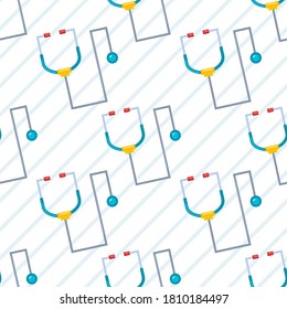 stethoscope seamless pattern vector illustration