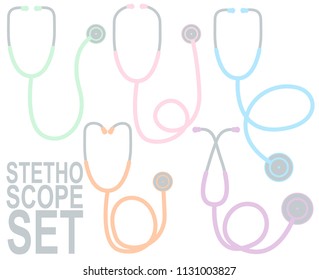 stethoscope SET icon isolated vector illustration 