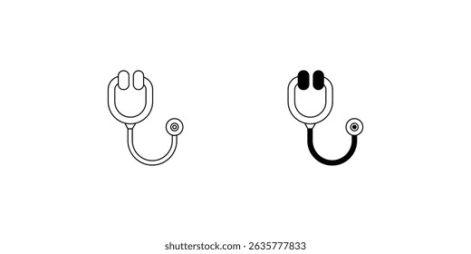 stethoscope set icon with white background vector stock illustration
