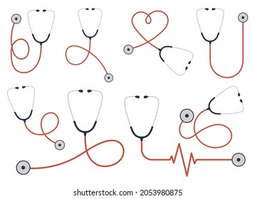 Stethoscope set vector design illustration isolated on white background