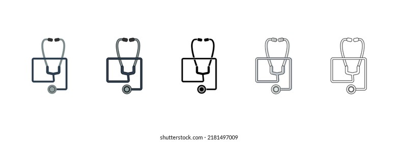 Stethoscope Set Vector Type Icon