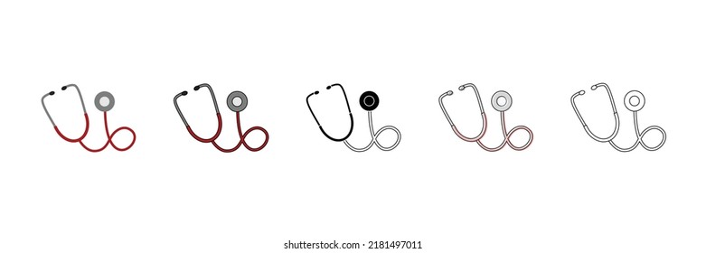 Stethoscope Set Vector Type Icon