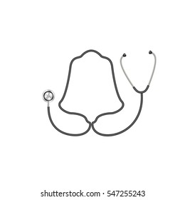Stethoscope in shape of bell in black design