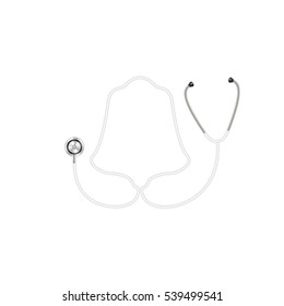 Stethoscope in shape of bell in white design